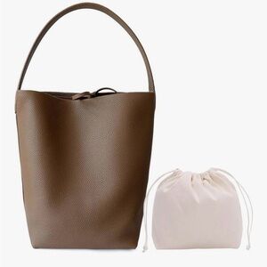 Faux Leather Brown Bucket Bag